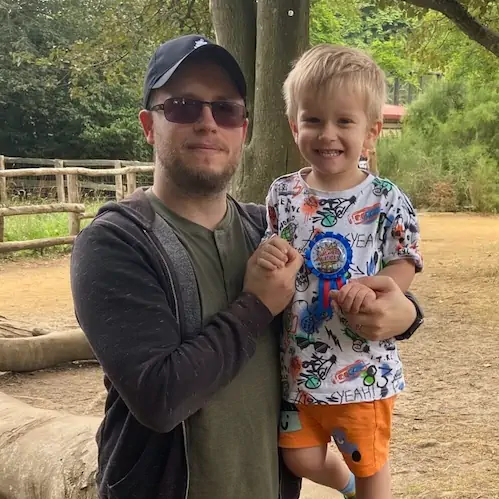 T rex boys at the zoo